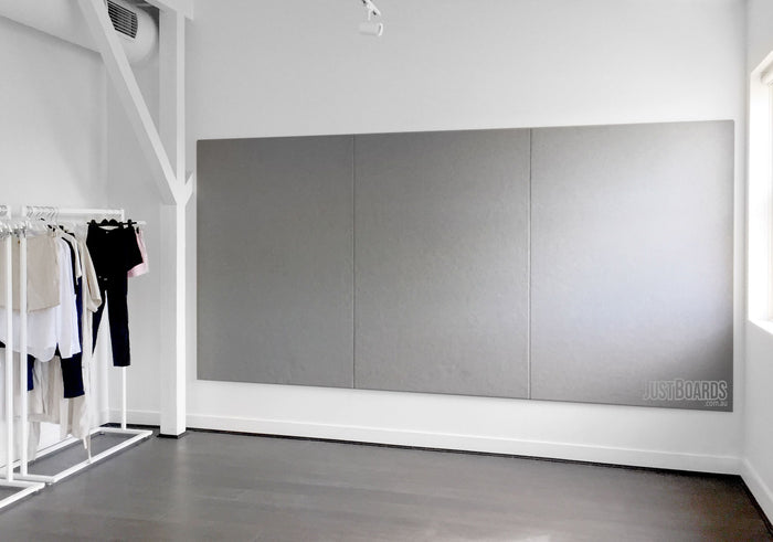 Velour Wrapped Pinboards (Colour: Civic) w/- split batten fixings