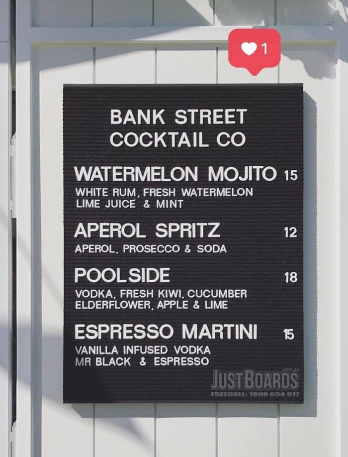 450w x 600h Black Felt Groove Letter Board Unframed