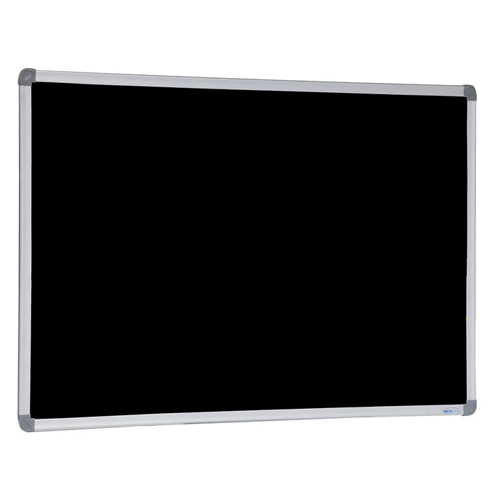 Black porcelain chalkboard with aluminium frame
