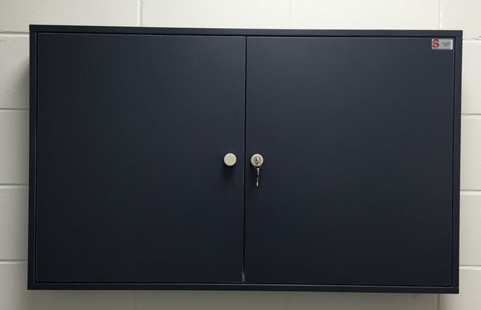 Black Secur A Key lockable key cabinet mounted on a wall