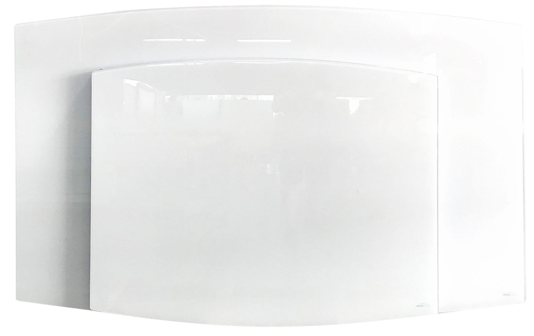 ARC curved magnetic glassboards in two sizes on white background