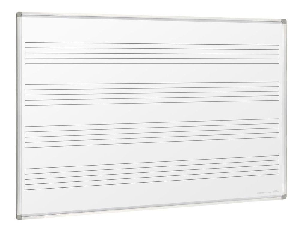Landscape music whiteboard with printed staves