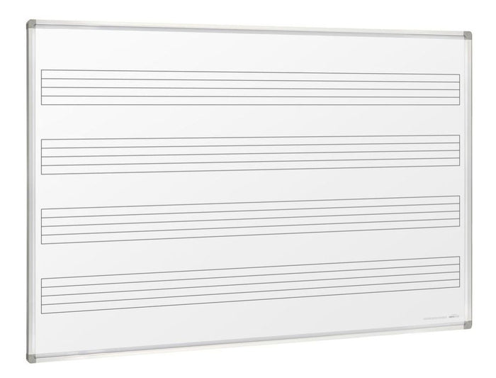 Landscape music whiteboard with printed staves