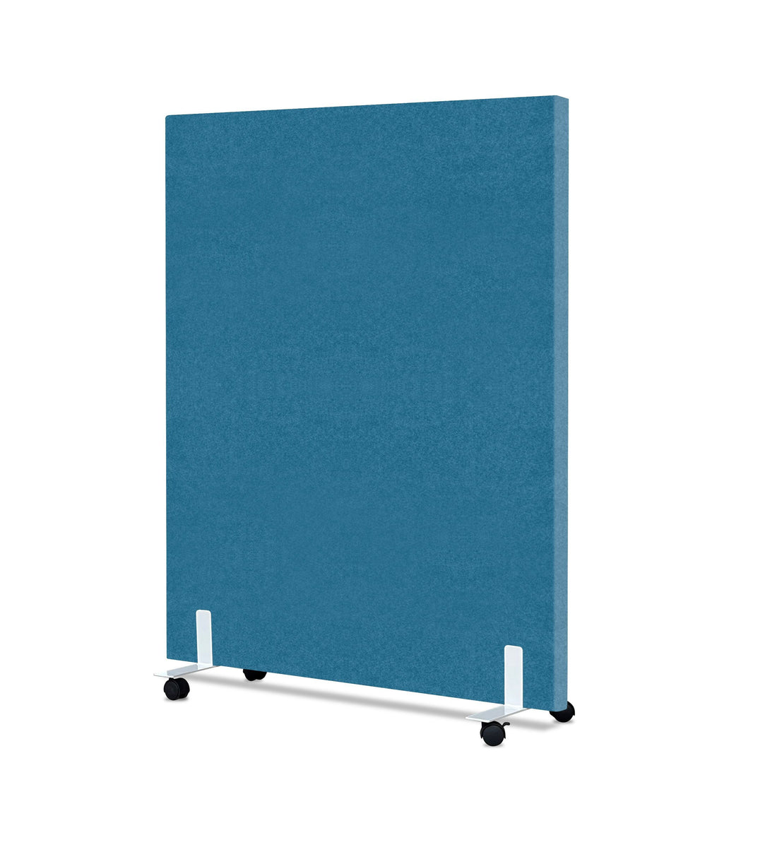 Lightweight pinnable divider screen in blue on castors