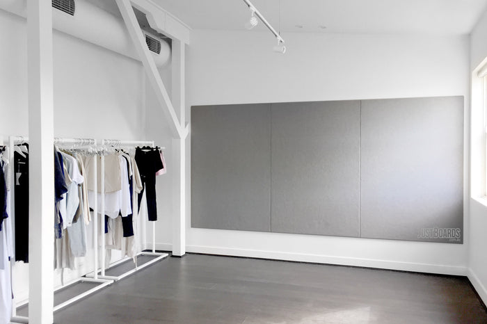 Full wall custom made board in a design studio