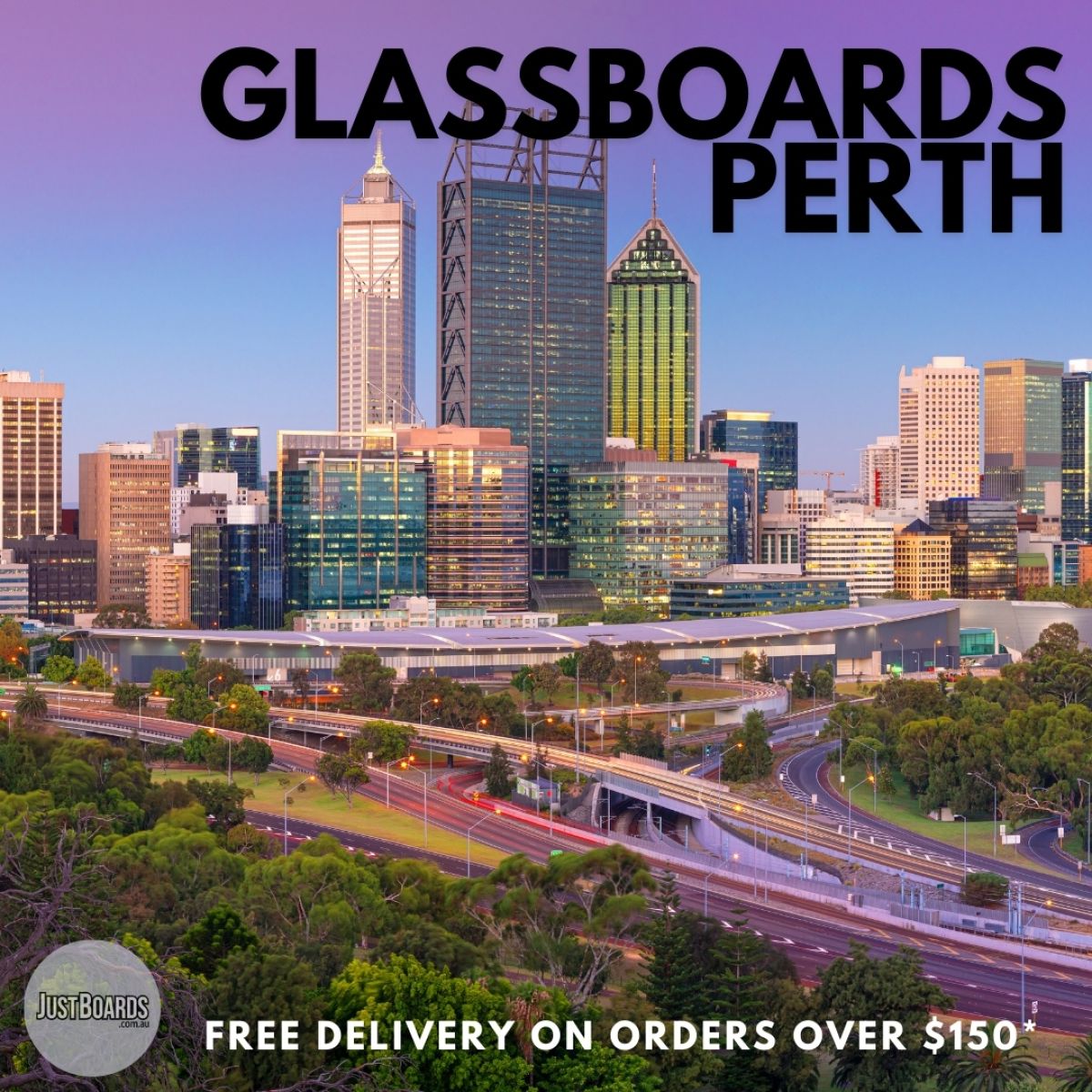 Black Magnetic Glassboard Perth