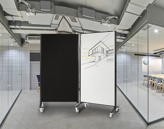 Communicate Room Divider - Whiteboard Pinboard Combo