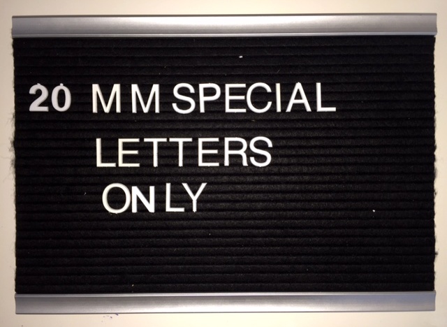 20mm Special Thin Font - individual letters