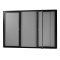 Hinged Three Door Glass Case *Grey Felt/ Black Frame*