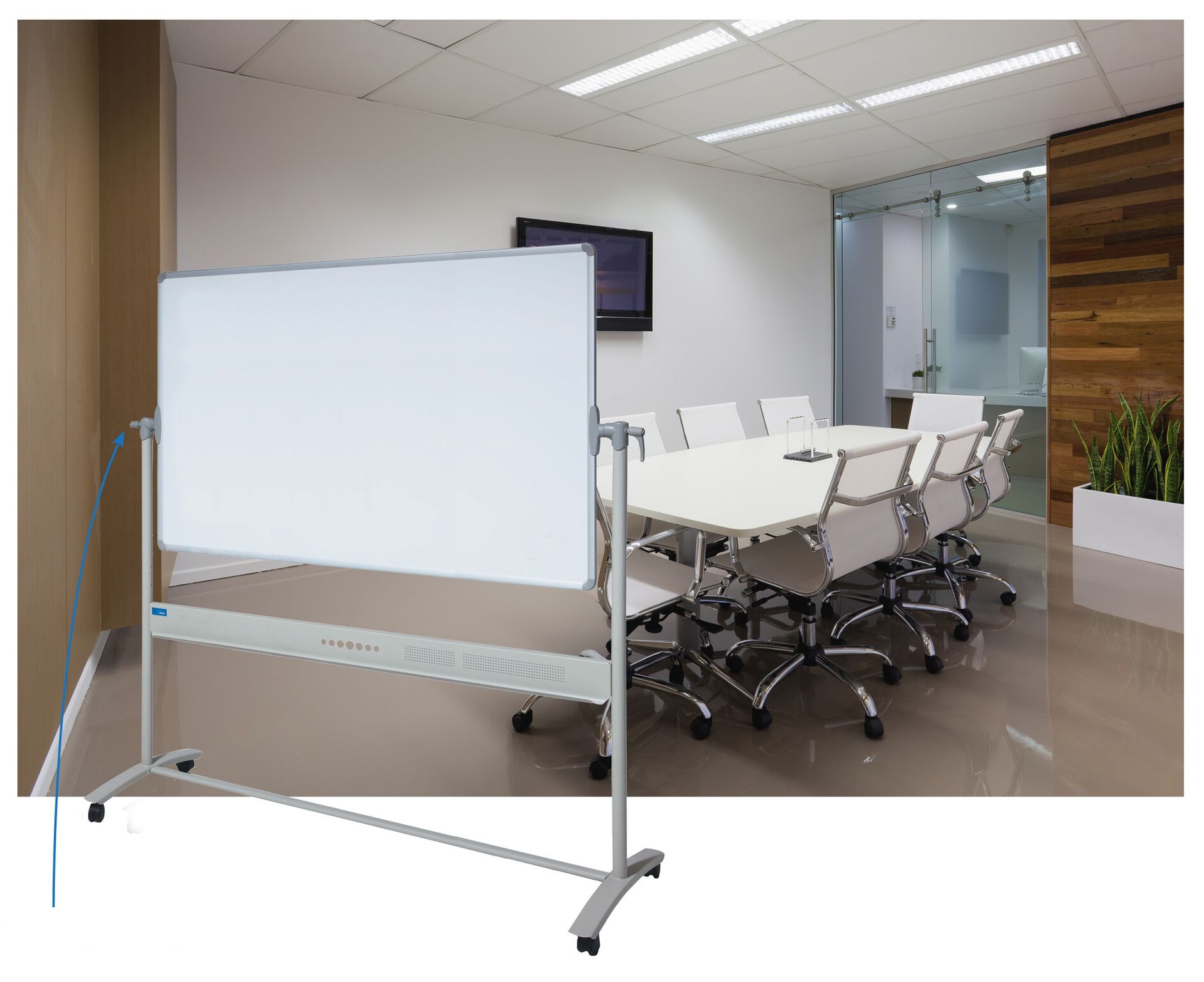 Rolling Two-Sided Whiteboard  Double-Sided Dry Erase Board